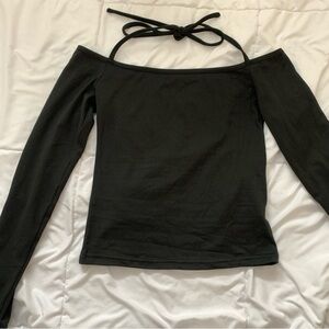 black bikini style long sleeve top